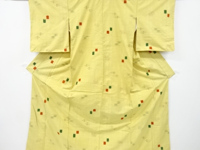 JAPANESE KIMONO / ANTIQUE KIMONO / SILK / HAND WOVEN TSUMUGI / KASURI PATTERN
